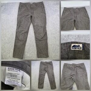 Edgevale Pants Mens 38x32 Gray Canvas Cargo Workwear Utility Hiking Made USA